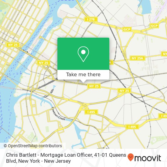 Mapa de Chris Bartlett - Mortgage Loan Officer, 41-01 Queens Blvd