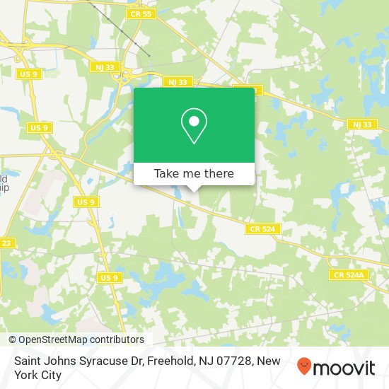 Mapa de Saint Johns Syracuse Dr, Freehold, NJ 07728
