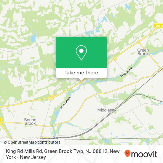 Mapa de King Rd Mills Rd, Green Brook Twp, NJ 08812