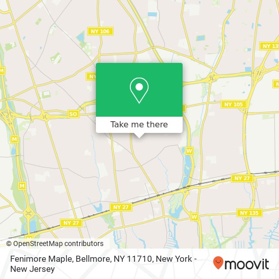 Mapa de Fenimore Maple, Bellmore, NY 11710