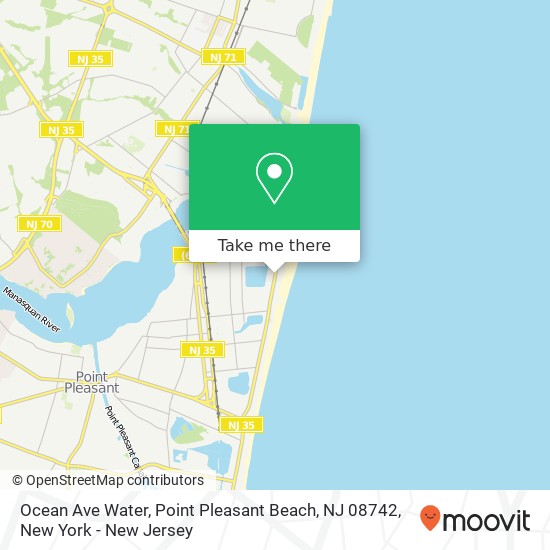 Mapa de Ocean Ave Water, Point Pleasant Beach, NJ 08742