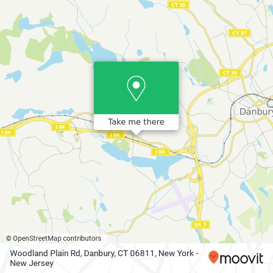 Mapa de Woodland Plain Rd, Danbury, CT 06811