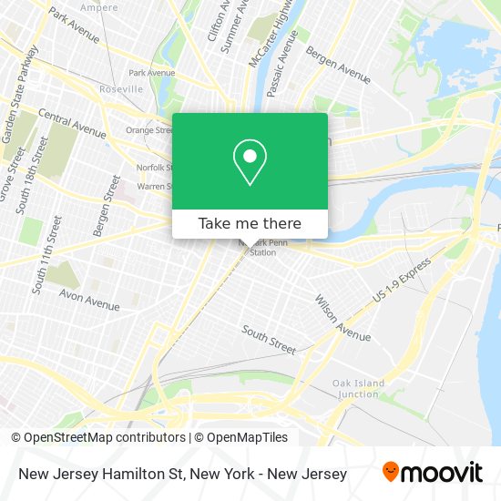 Mapa de New Jersey Hamilton St