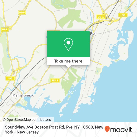 Mapa de Soundview Ave Boston Post Rd, Rye, NY 10580