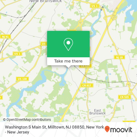 Mapa de Washington S Main St, Milltown, NJ 08850