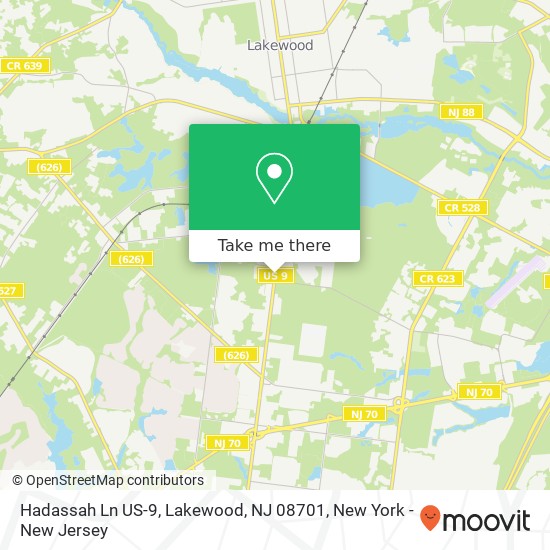 Mapa de Hadassah Ln US-9, Lakewood, NJ 08701