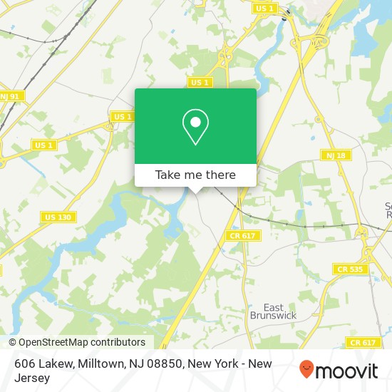 Mapa de 606 Lakew, Milltown, NJ 08850