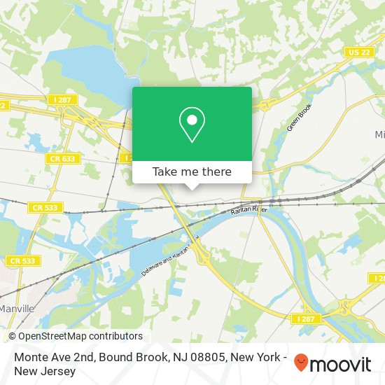 Mapa de Monte Ave 2nd, Bound Brook, NJ 08805