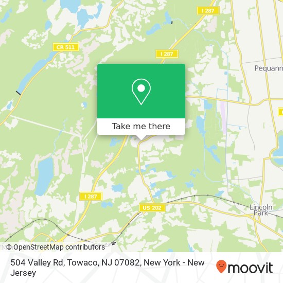 Mapa de 504 Valley Rd, Towaco, NJ 07082