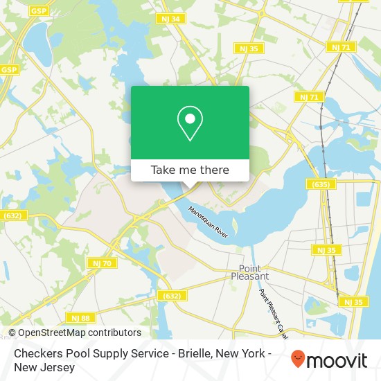 Checkers Pool Supply Service - Brielle map