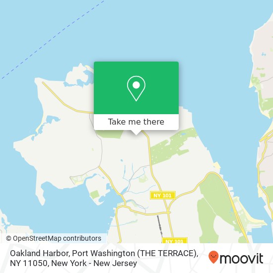 Mapa de Oakland Harbor, Port Washington (THE TERRACE), NY 11050