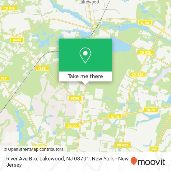 Mapa de River Ave Bro, Lakewood, NJ 08701