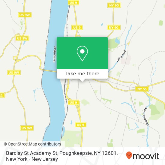 Mapa de Barclay St Academy St, Poughkeepsie, NY 12601