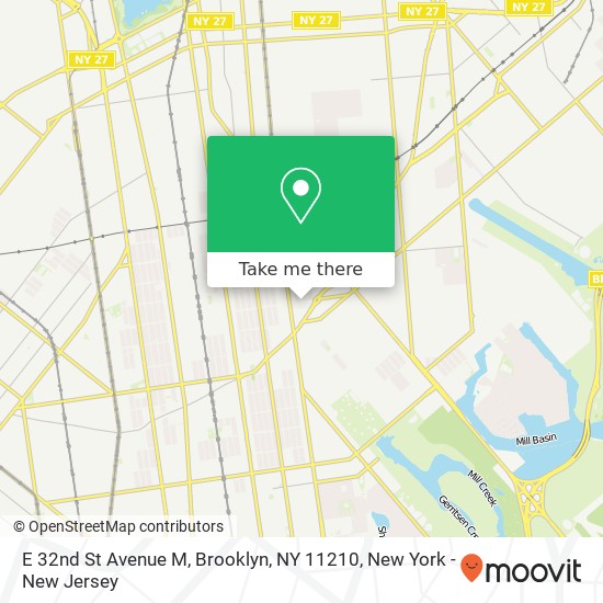 Mapa de E 32nd St Avenue M, Brooklyn, NY 11210