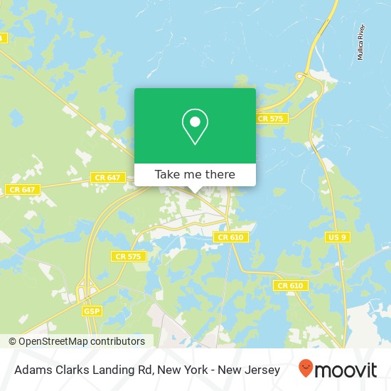 Mapa de Adams Clarks Landing Rd, Port Republic, NJ 08241