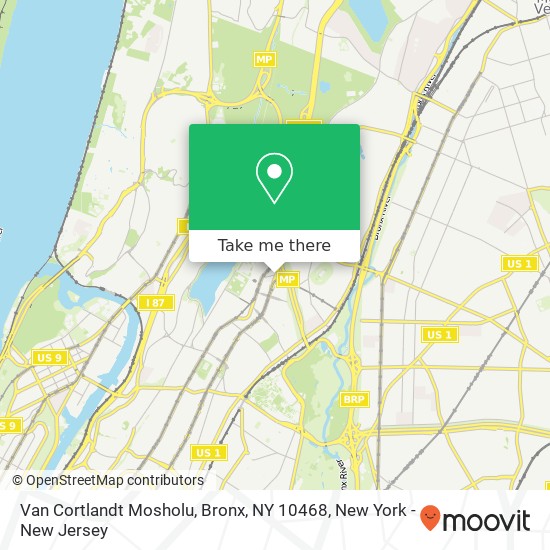 Mapa de Van Cortlandt Mosholu, Bronx, NY 10468
