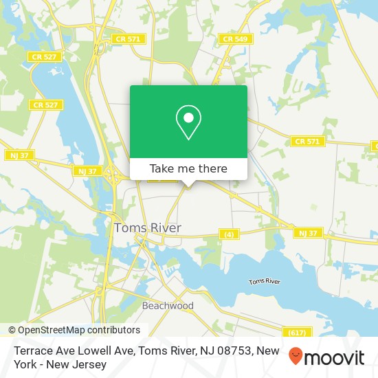 Mapa de Terrace Ave Lowell Ave, Toms River, NJ 08753