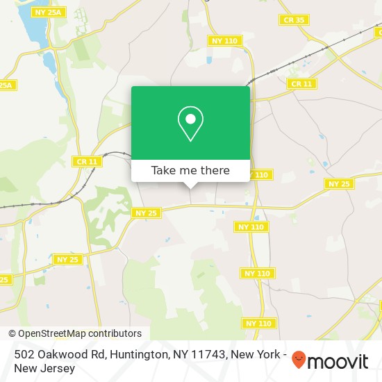 Mapa de 502 Oakwood Rd, Huntington, NY 11743