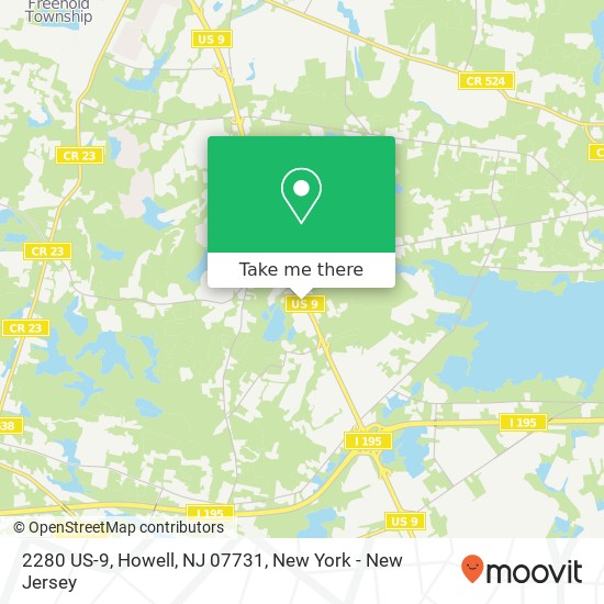 Mapa de 2280 US-9, Howell, NJ 07731