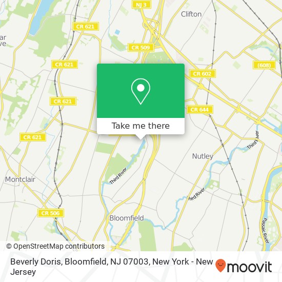 Mapa de Beverly Doris, Bloomfield, NJ 07003