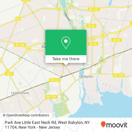 Park Ave Little East Neck Rd, West Babylon, NY 11704 map