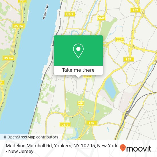 Mapa de Madeline Marshall Rd, Yonkers, NY 10705