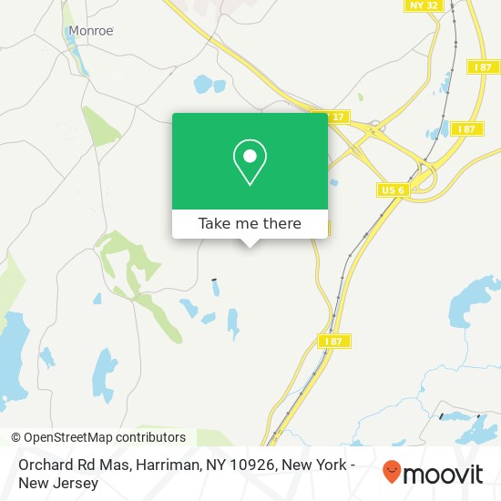 Mapa de Orchard Rd Mas, Harriman, NY 10926