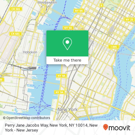 Mapa de Perry Jane Jacobs Way, New York, NY 10014