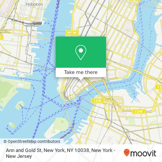 Mapa de Ann and Gold St, New York, NY 10038