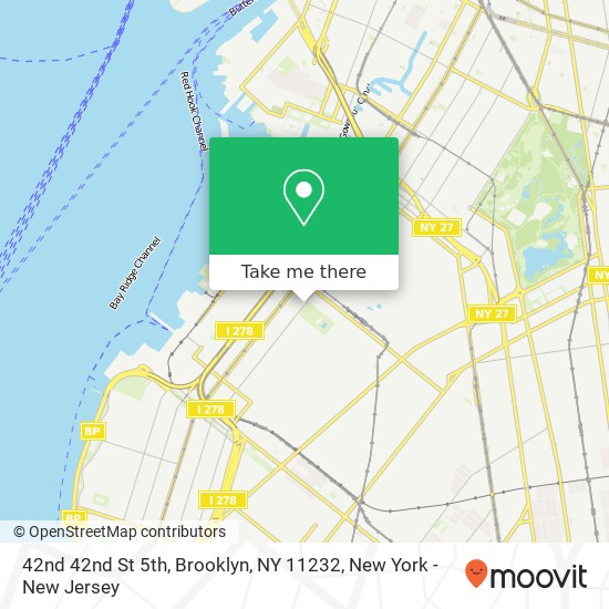 Mapa de 42nd 42nd St 5th, Brooklyn, NY 11232