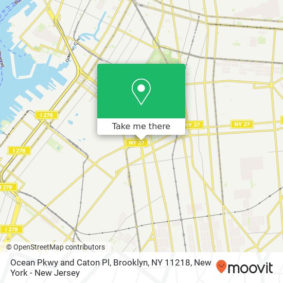 Ocean Pkwy and Caton Pl, Brooklyn, NY 11218 map