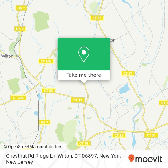Mapa de Chestnut Rd Ridge Ln, Wilton, CT 06897