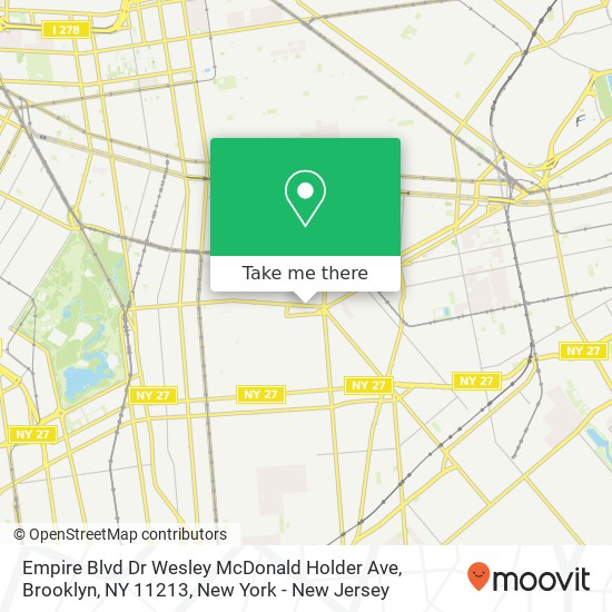 Mapa de Empire Blvd Dr Wesley McDonald Holder Ave, Brooklyn, NY 11213