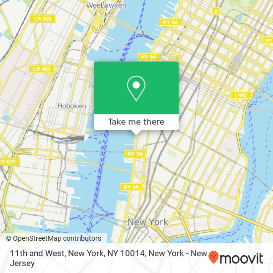 11th and West, New York, NY 10014 map