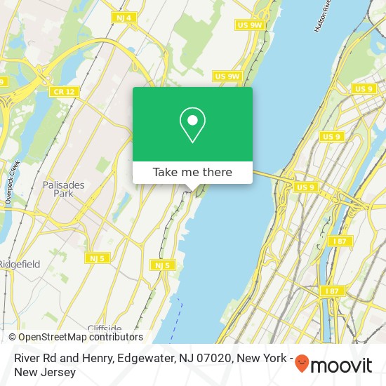 Mapa de River Rd and Henry, Edgewater, NJ 07020