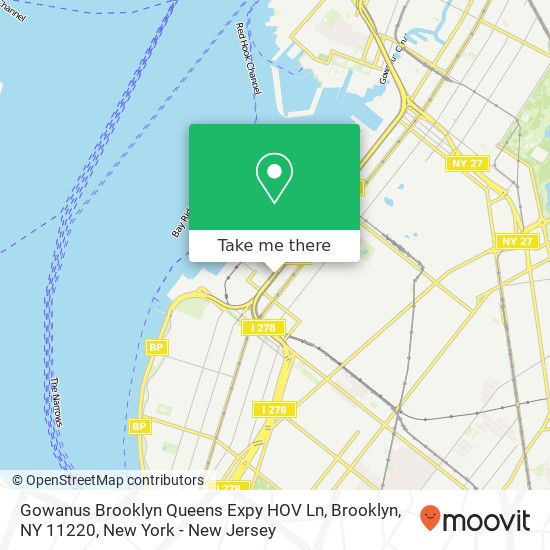 Mapa de Gowanus Brooklyn Queens Expy HOV Ln, Brooklyn, NY 11220