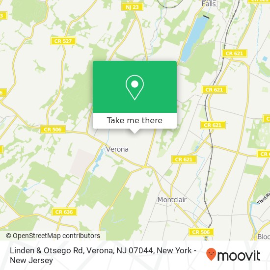 Mapa de Linden & Otsego Rd, Verona, NJ 07044