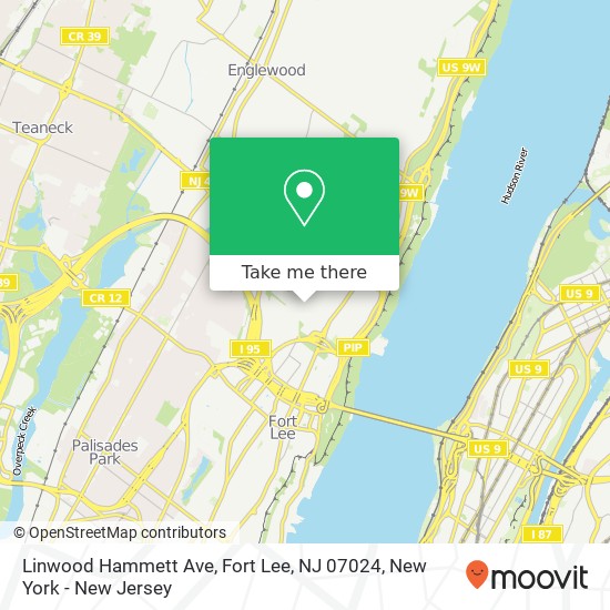 Mapa de Linwood Hammett Ave, Fort Lee, NJ 07024