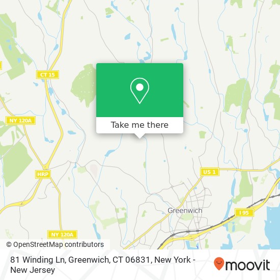 Mapa de 81 Winding Ln, Greenwich, CT 06831