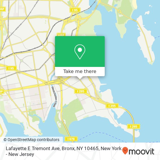 Mapa de Lafayette E Tremont Ave, Bronx, NY 10465