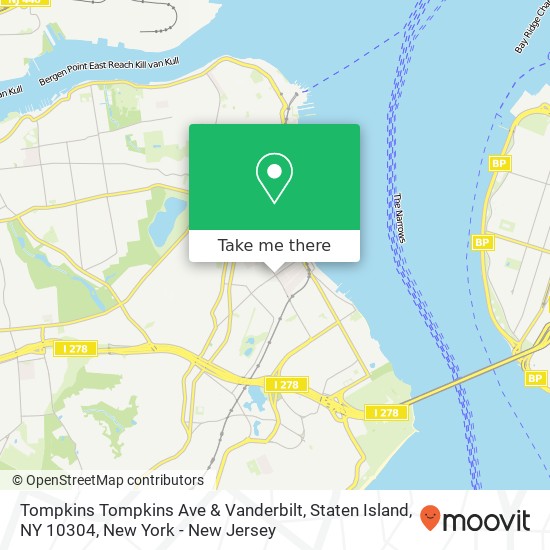 Mapa de Tompkins Tompkins Ave & Vanderbilt, Staten Island, NY 10304