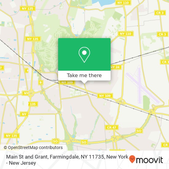 Mapa de Main St and Grant, Farmingdale, NY 11735