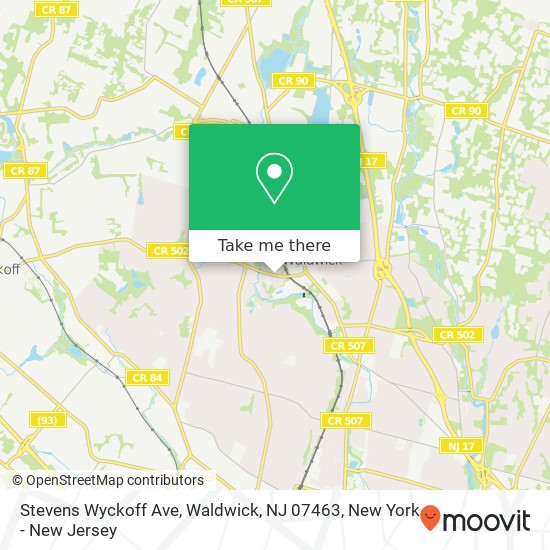 Mapa de Stevens Wyckoff Ave, Waldwick, NJ 07463