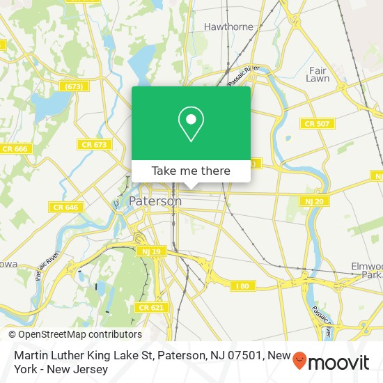 Mapa de Martin Luther King Lake St, Paterson, NJ 07501