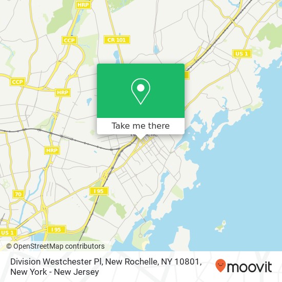 Mapa de Division Westchester Pl, New Rochelle, NY 10801