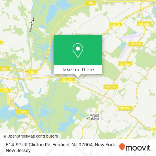 Mapa de 614-SPUR Clinton Rd, Fairfield, NJ 07004