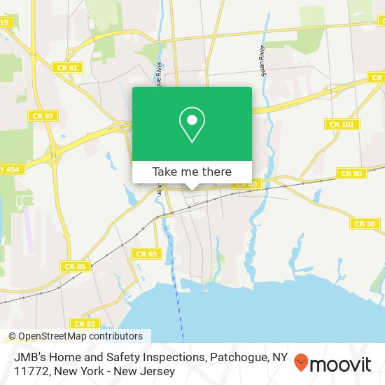 Mapa de JMB's Home and Safety Inspections, Patchogue, NY 11772