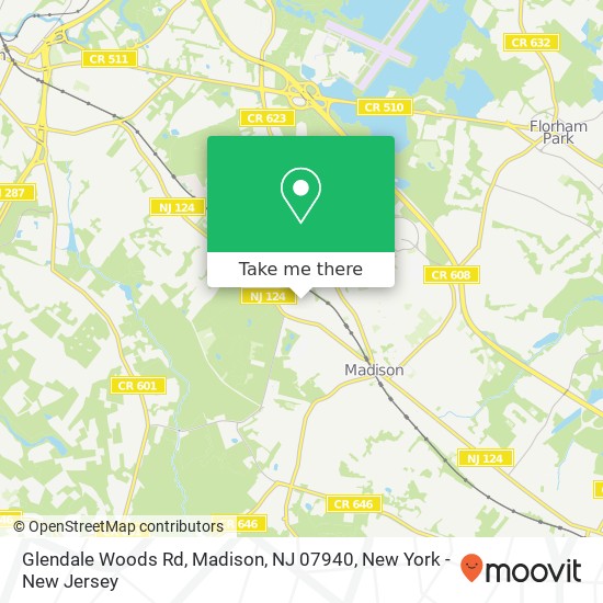 Mapa de Glendale Woods Rd, Madison, NJ 07940