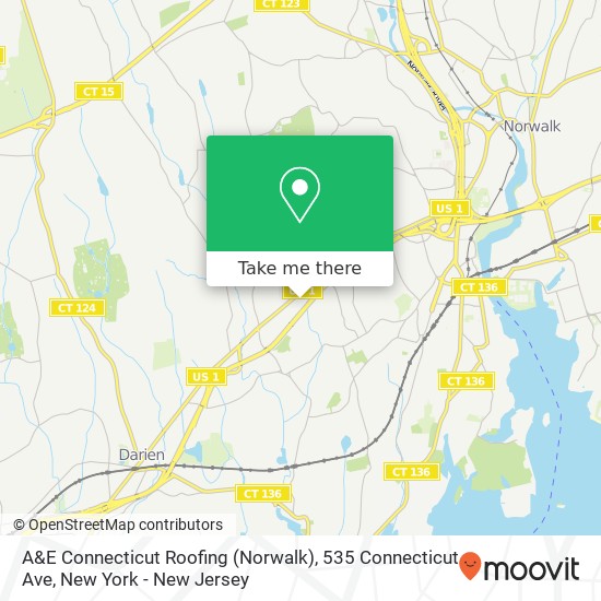 Mapa de A&E Connecticut Roofing (Norwalk), 535 Connecticut Ave