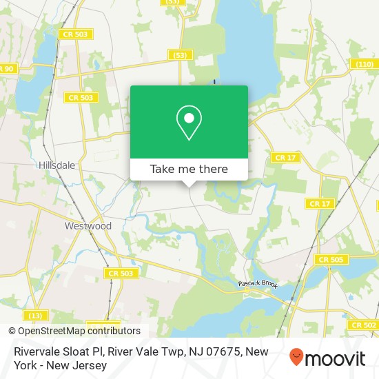 Mapa de Rivervale Sloat Pl, River Vale Twp, NJ 07675